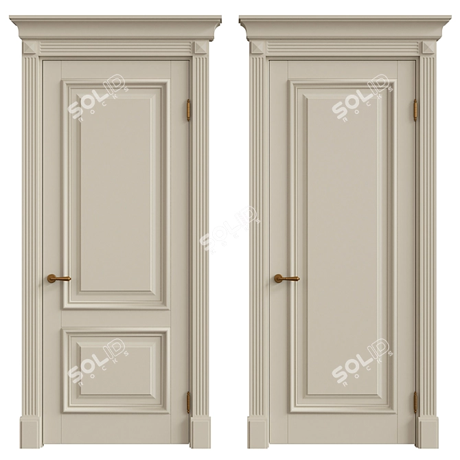 Elegant Classic Interior Doors 3D model image 1