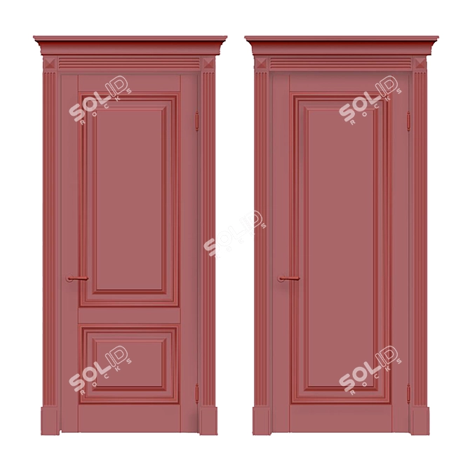 Elegant Classic Interior Doors 3D model image 2