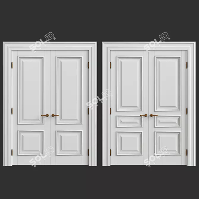 Elegant Classic Interior Doors 3D model image 1