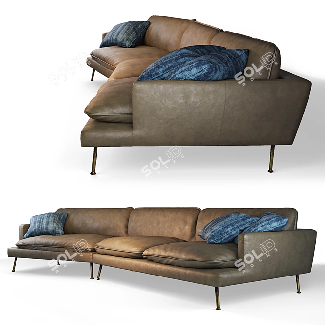 Island Sofa: Black Tie Elegance 3D model image 2