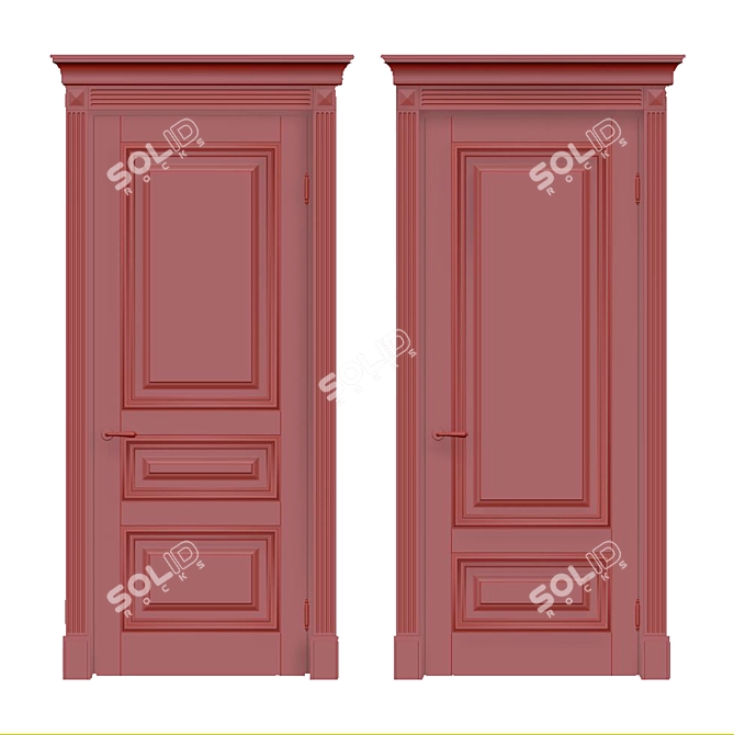 Elegant Classic Interior Doors 3D model image 2