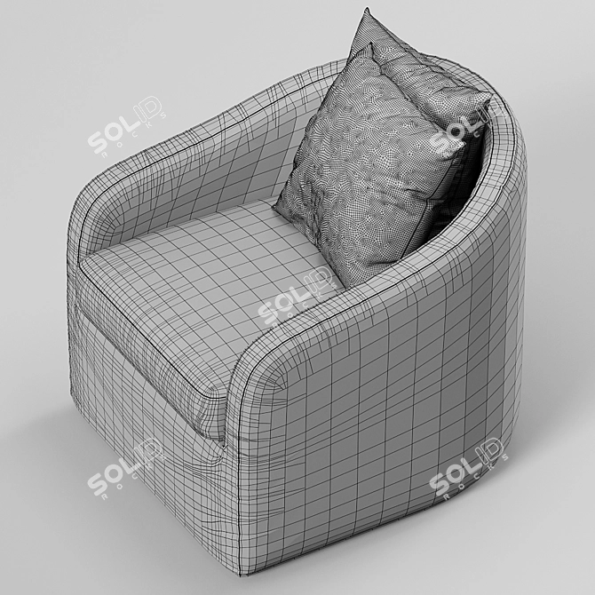 Anniston Swivel Slipcovered Armchair 3D model image 3