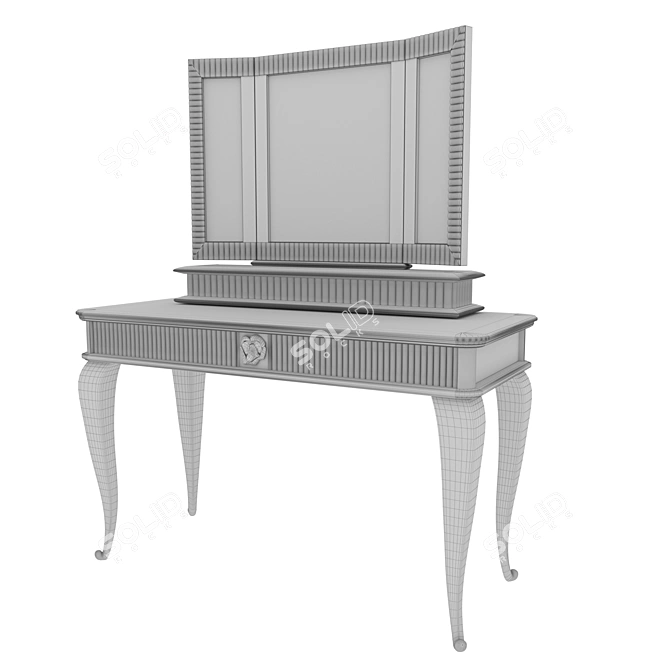 Elegant Camelia Mirror & Dressing Table 3D model image 2
