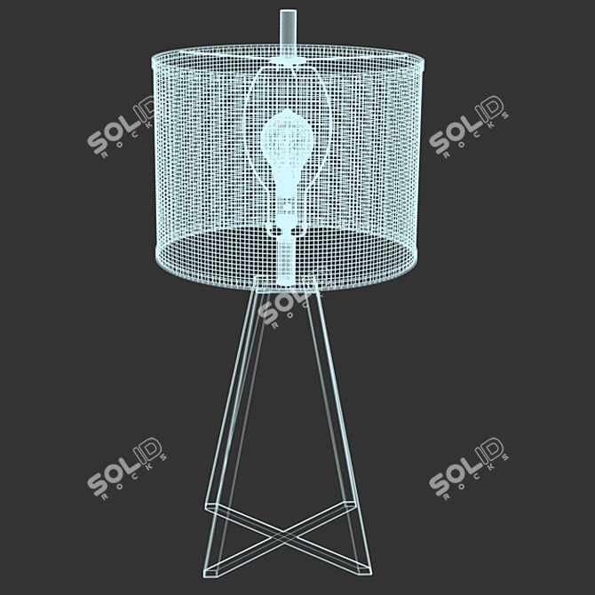 Black Iron Finish Bridwell Table Lamp 3D model image 3