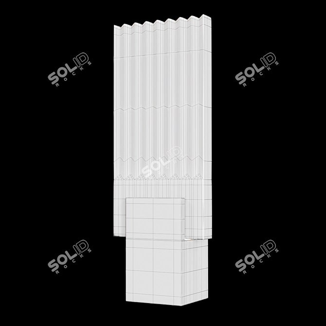Pleated Glass Sconce: French Artistry in Lighting 3D model image 2