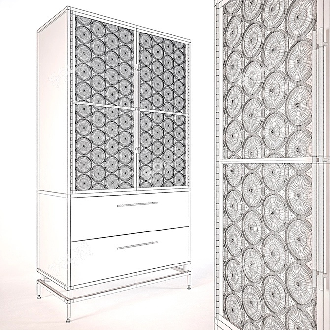 Rondelle Glass Disc Armoire 3D model image 3