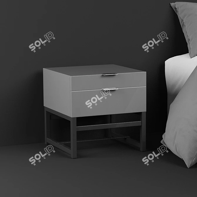 Title: Minotti Bedside Table - Polished Elegance 3D model image 2