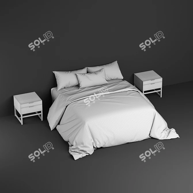 Title: Minotti Bedside Table - Polished Elegance 3D model image 3