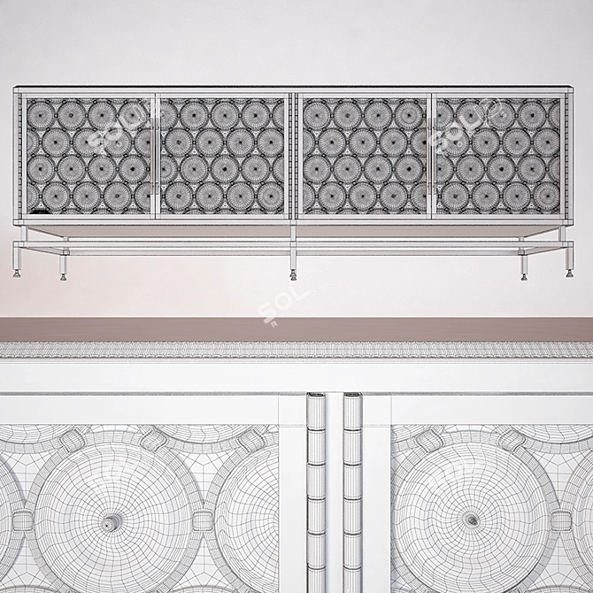 Elegant Glass Credenza by John Pomp 3D model image 3