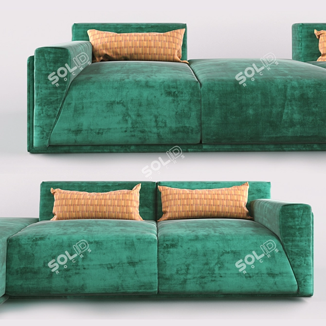 Modern Green Sofa: 3DsMax, OBJ, Corona, Vray 3D model image 2