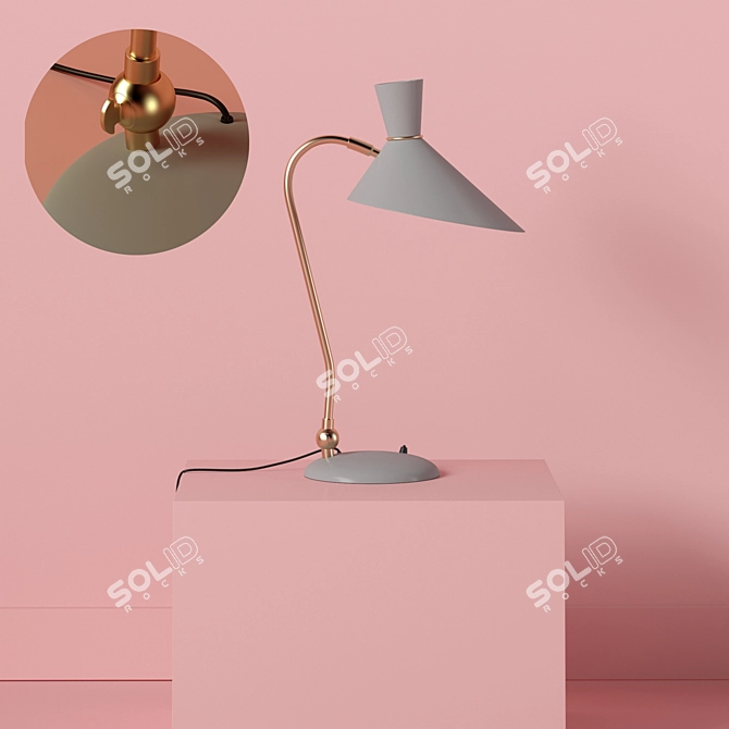 Modern Poly Table Lamp 3D model image 2