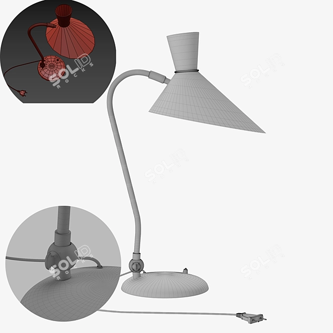 Modern Poly Table Lamp 3D model image 3