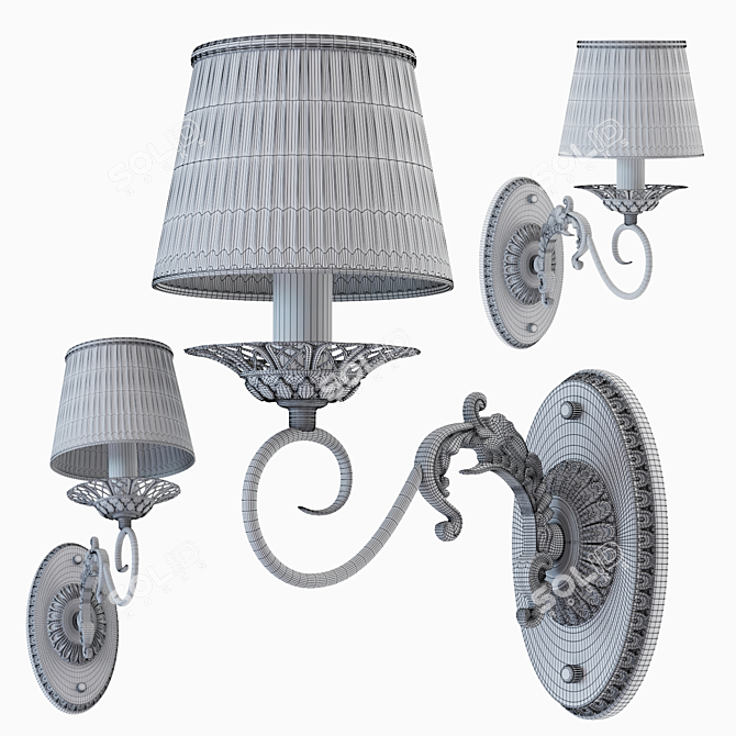 Elegant German MW-Light Sconce 3D model image 6