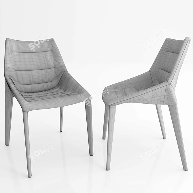 Sleek and Functional: Outline Chair & Filigree Table by Molteni 3D model image 3