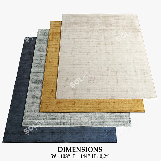 Elegant Echo Rugs: Sable, Or, Sauge, Abysse 3D model image 1