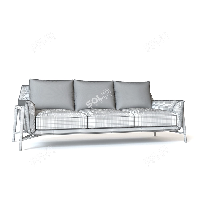 Sleek Natuzzi SVEVO Sofa 3D model image 2