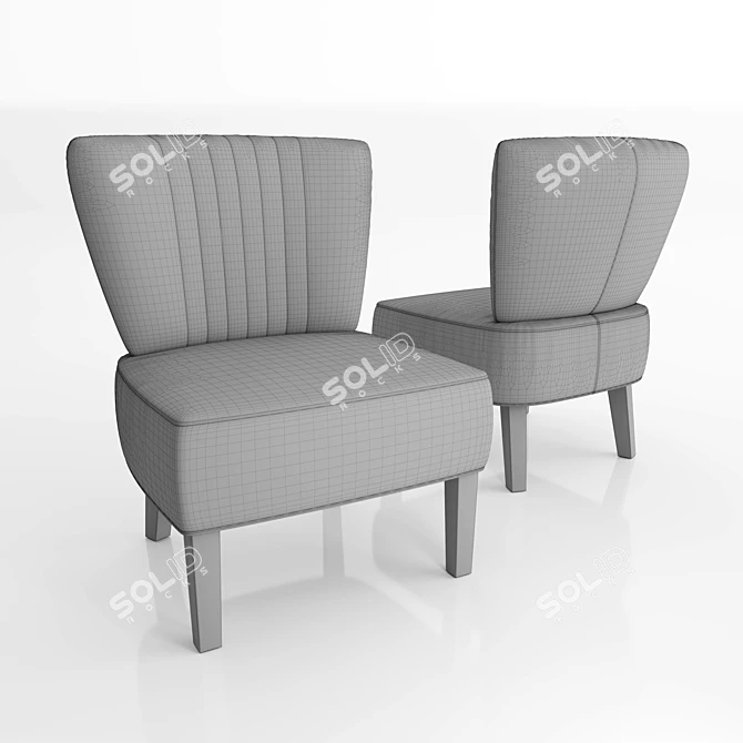 Elegant Velvet Armchair by LaForma 3D model image 3
