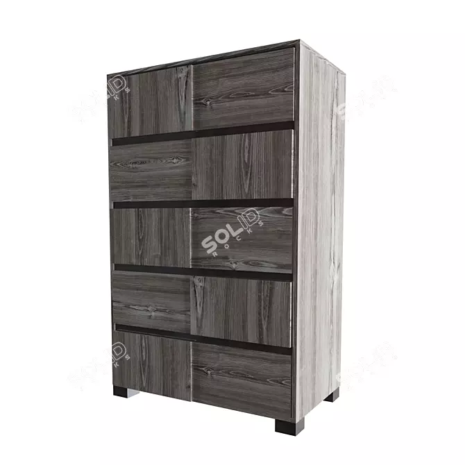 Italian Modern Grey Lacquer Chest 3D model image 1