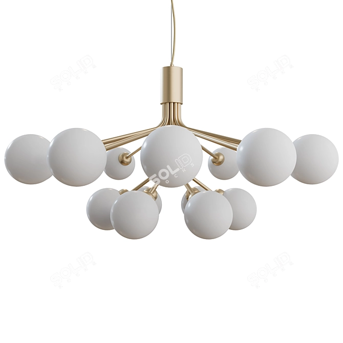 APIALES 18 Chandelier: Elegance in Brushed Brass & Satin Black 3D model image 1