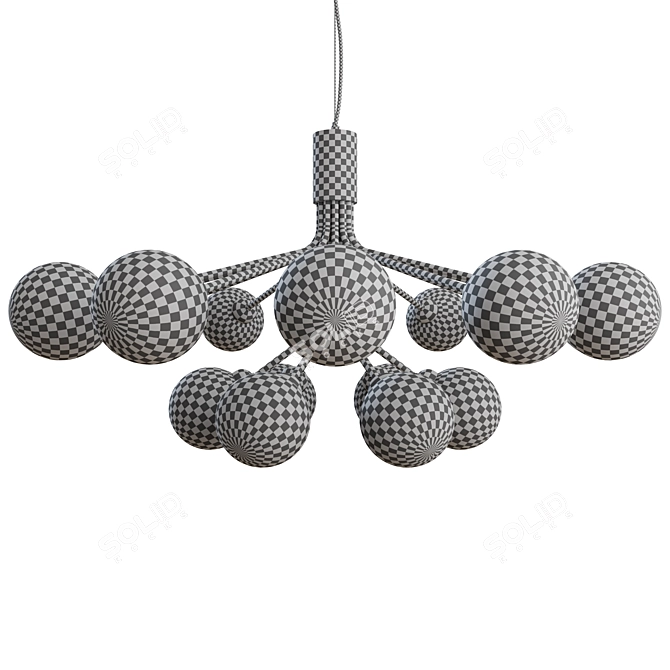 APIALES 18 Chandelier: Elegance in Brushed Brass & Satin Black 3D model image 3