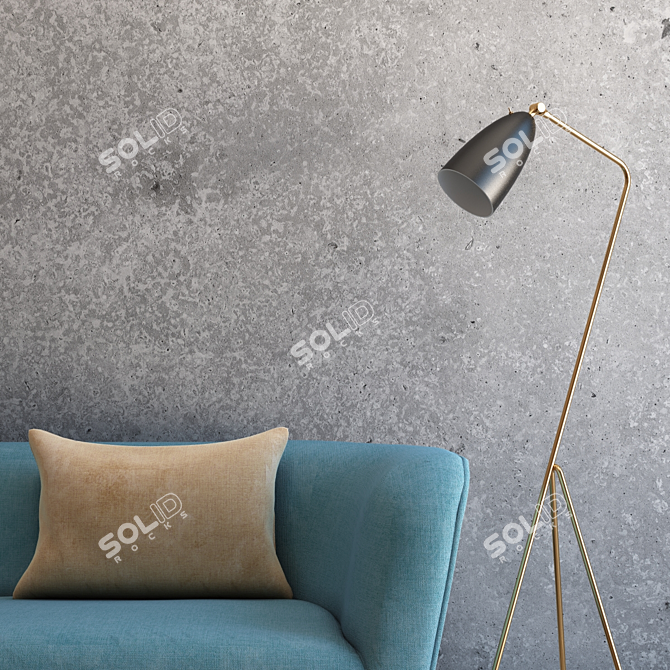 Seamless Concrete Texture: Versatile Interior/Exterior Design 3D model image 2