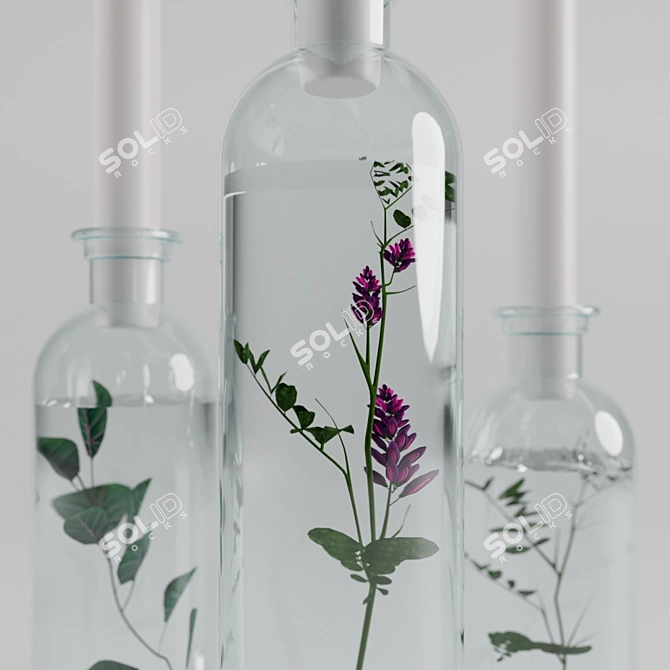 Aquatic Botanical Candles 3D model image 3