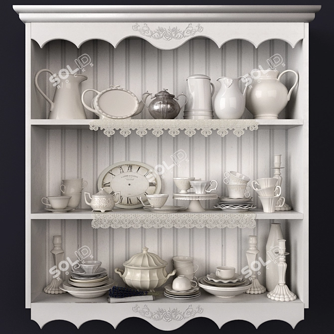 Elegant Provence Decor Set 3D model image 1