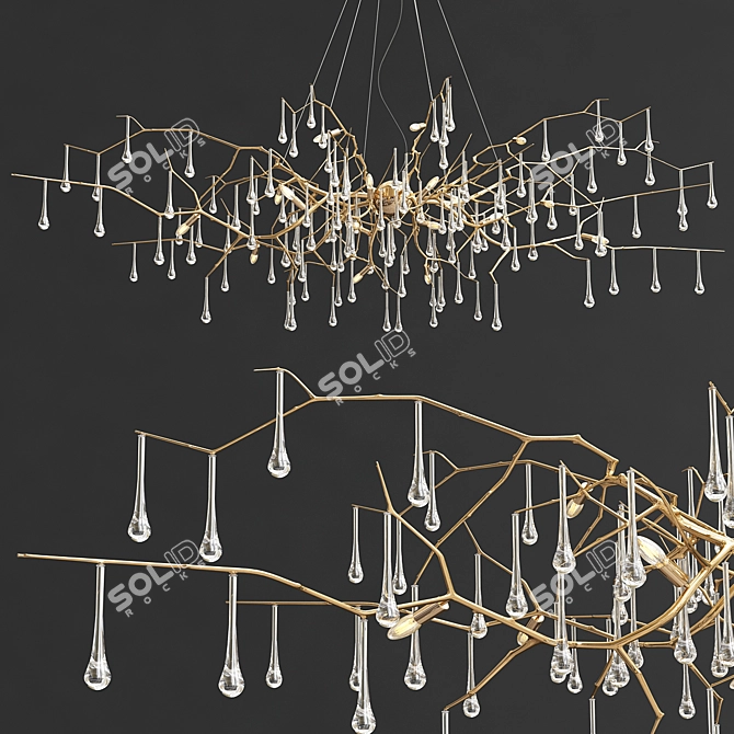 Elegant Bijout Chandelier for Serene Illumination 3D model image 1