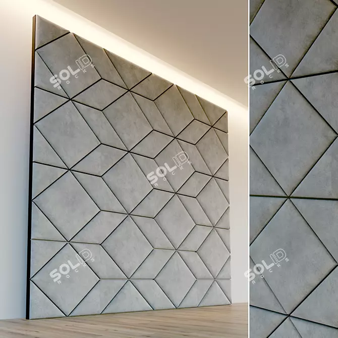 Title: Metal-trimmed Soft Panel for Decorative Walls 3D model image 1