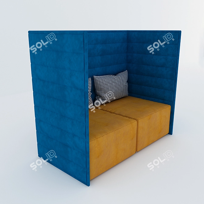 Title: Elegant High Back Sofa 3D model image 1