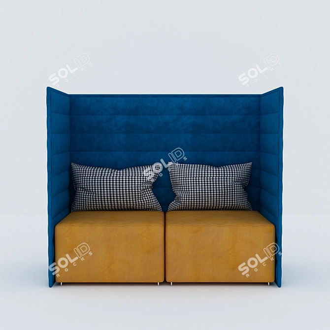 Title: Elegant High Back Sofa 3D model image 2