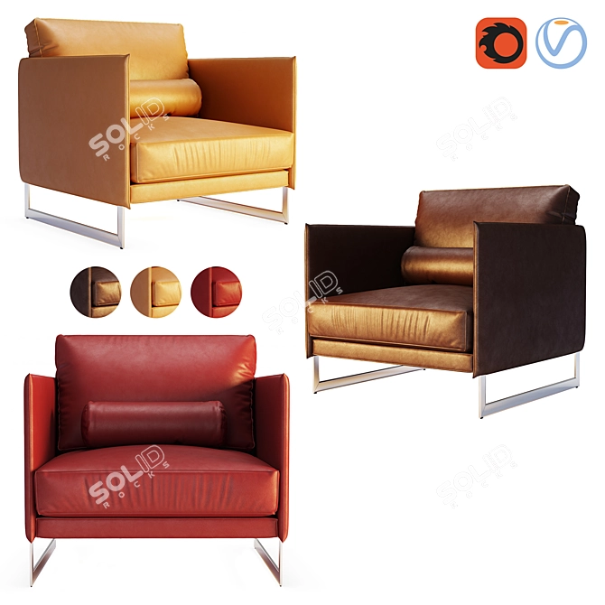 Saba Livingston Velvet Armchair 3D model image 2