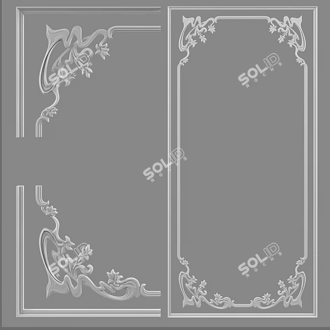 Title: Classic Gypsum Frame with Uzodrom 3D model image 1