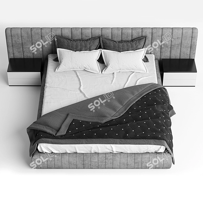 Sleek Slumber: Modern Bed 3D model image 2