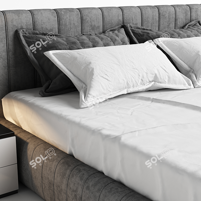 Sleek Slumber: Modern Bed 3D model image 4