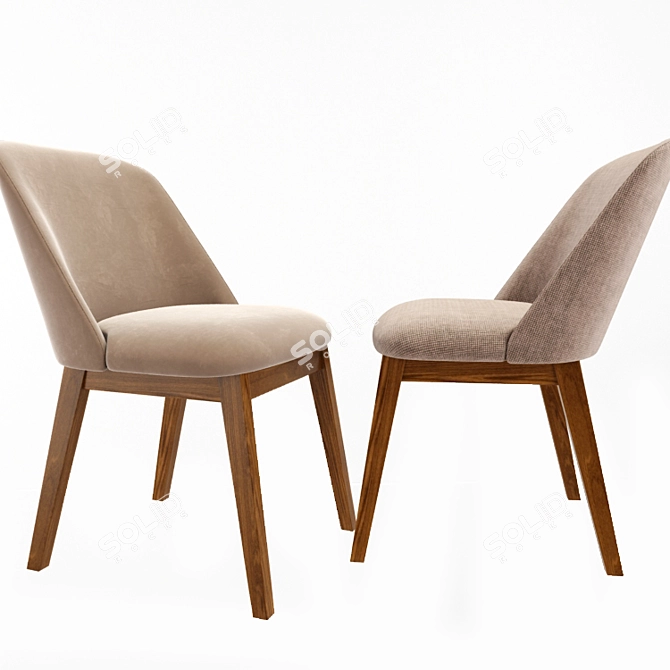 Sleek Coco Dining Chair in Coco Brown 3D model image 2