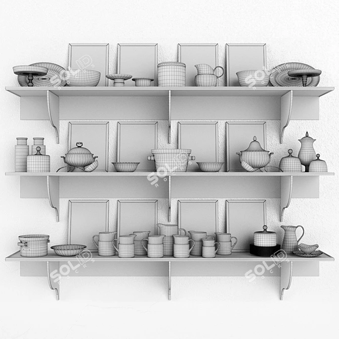 Provence Chic Decor Set 3D model image 2