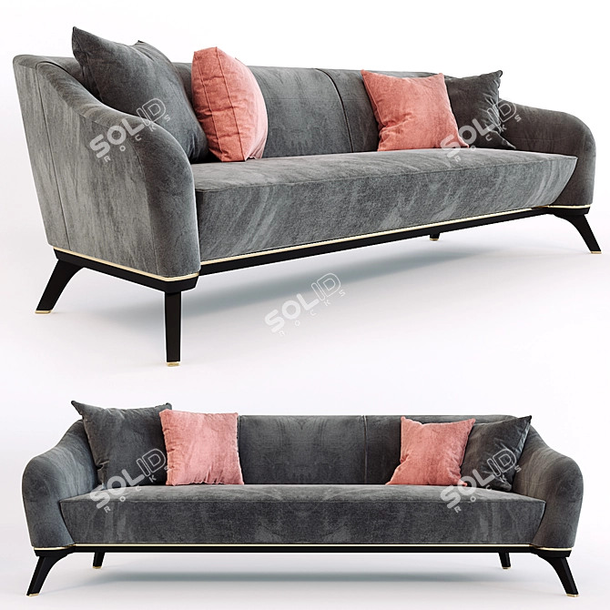 Elegant Saboteur Sofa: Luxury at its Finest 3D model image 1