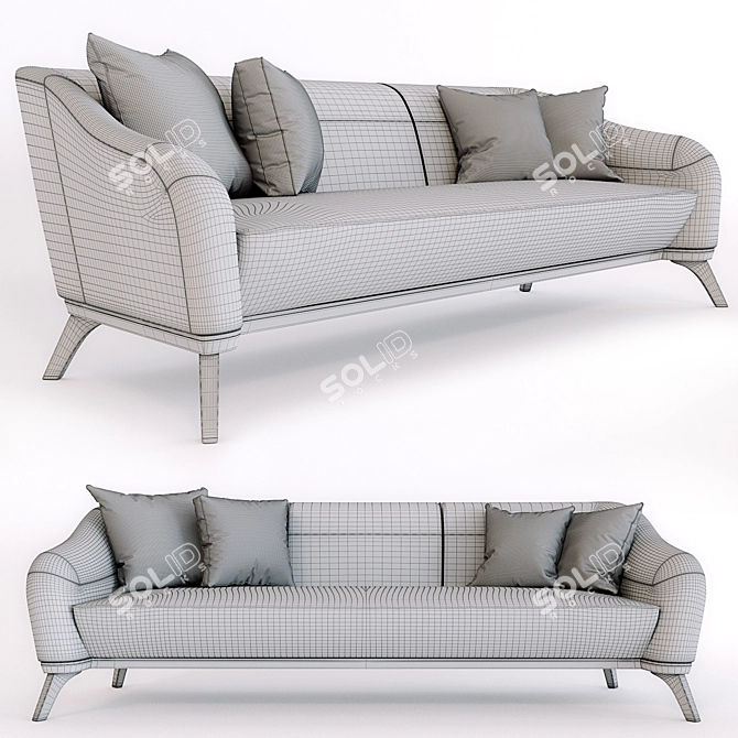 Elegant Saboteur Sofa: Luxury at its Finest 3D model image 3