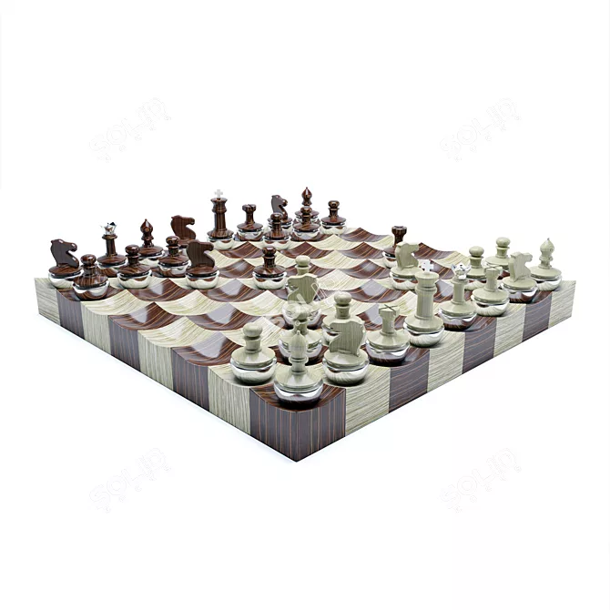 Classic Chess Set - 500x500mm 3D model image 1