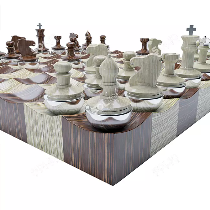 Classic Chess Set - 500x500mm 3D model image 2