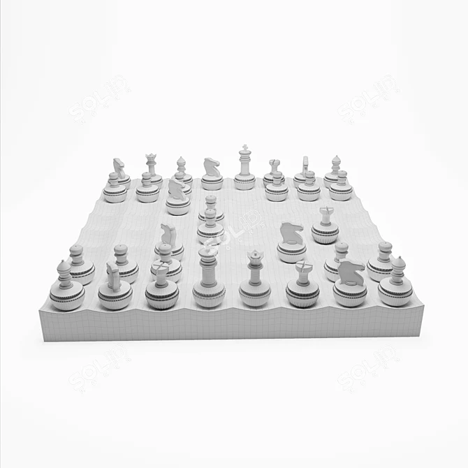 Classic Chess Set - 500x500mm 3D model image 3