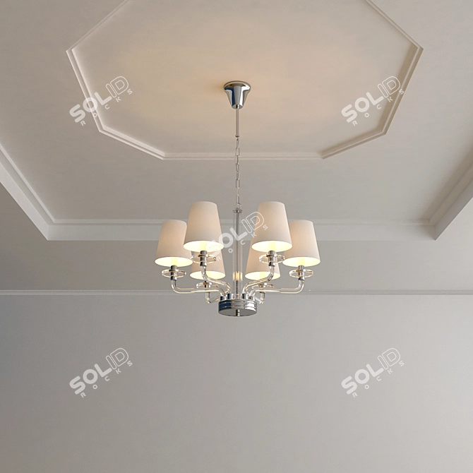 Elegant Palermo Crystal Chandelier 3D model image 2