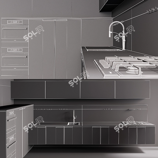 Elegant Scavolini MIA Kitchen 3D model image 3