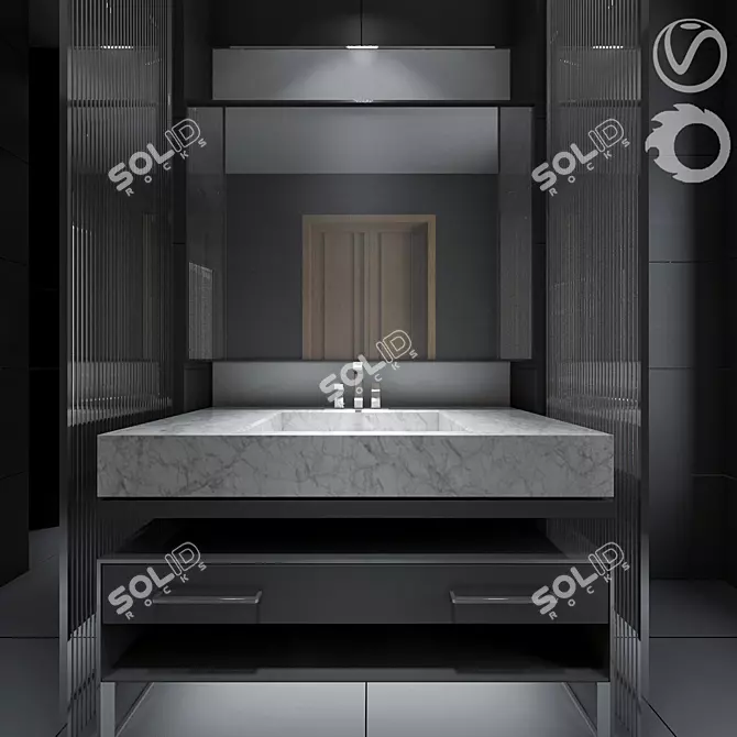 Elegant Bath Furniture Set 3D model image 1