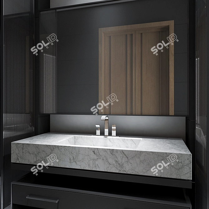 Elegant Bath Furniture Set 3D model image 2