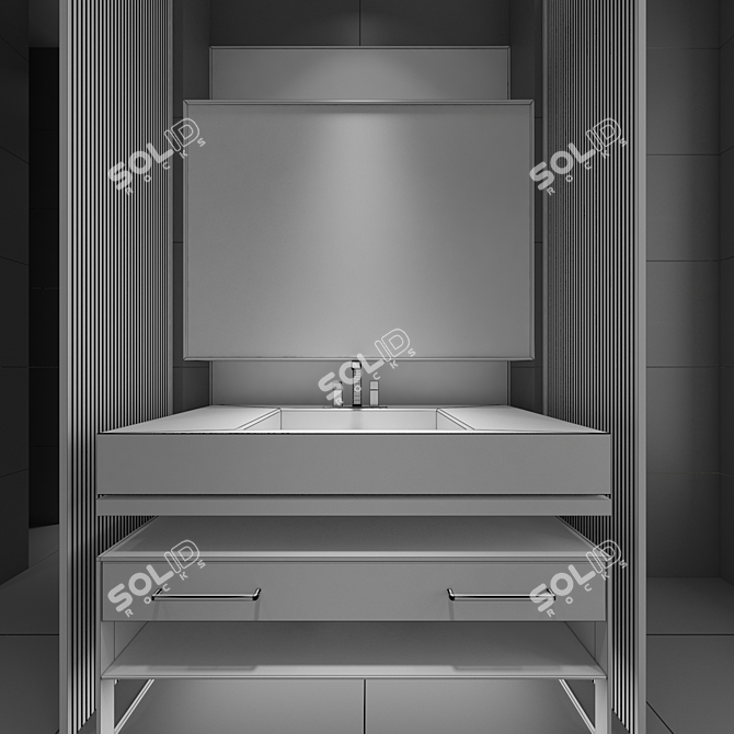 Elegant Bath Furniture Set 3D model image 3