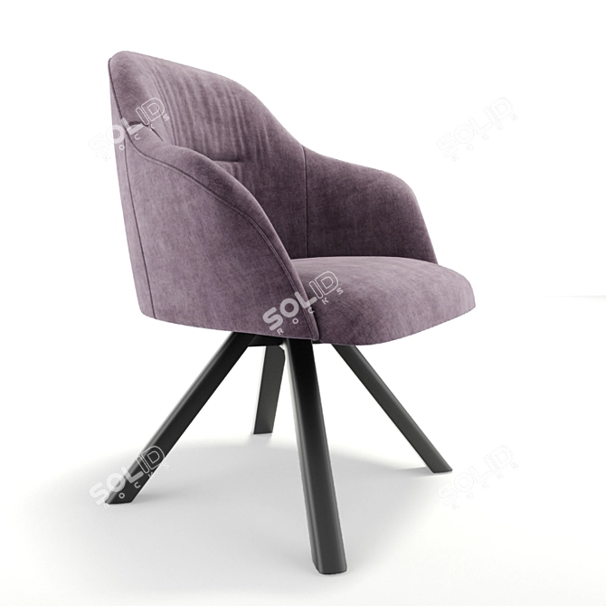 Elegant Remus Dining Chairs 3D model image 2