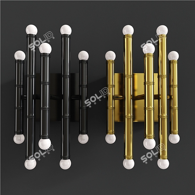 Elegant 5-Arm Wall Sconce 3D model image 1