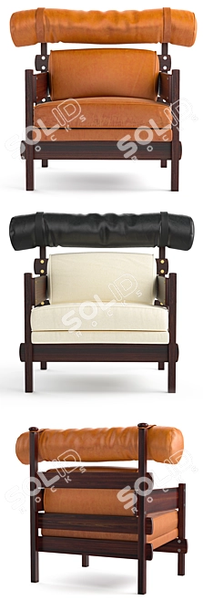 Sergio Rodrigues Tonico Armchair: Brazilian Modern Elegance 3D model image 2